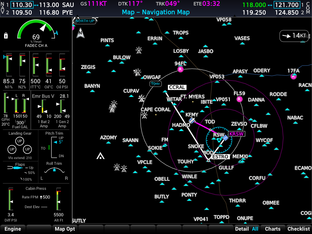G1000 NXi MFD with Cirrus Vision Jet EIS