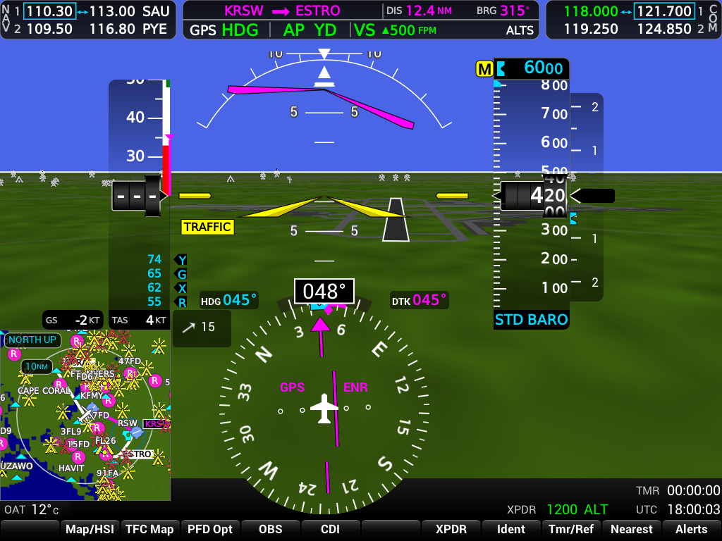 G1000 NXi PFD Synthetic Vision on short final