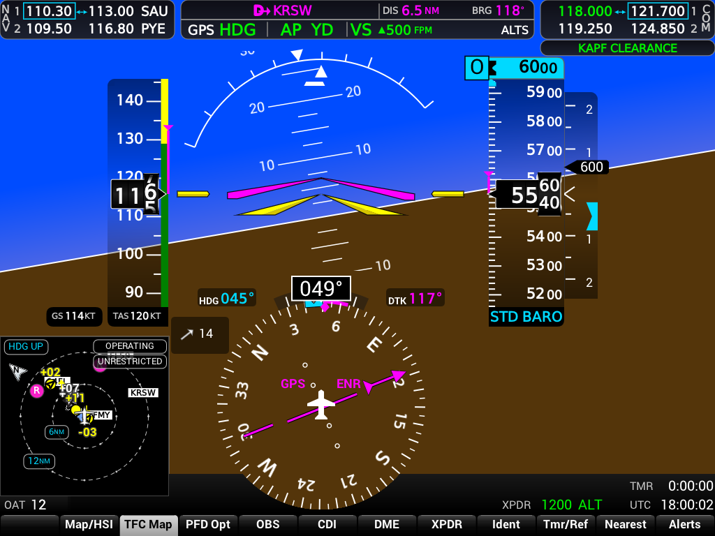 G1000 NXi PFD traffic inset